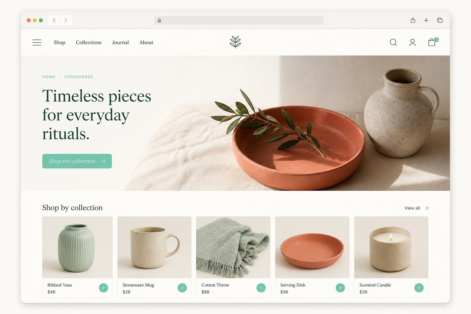 Online Store Website Design Concept